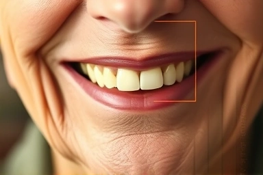 Senior's smile with financial security symbol