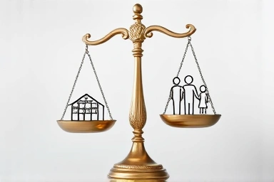 Scales of justice symbolizing fair division of pension in divorce.