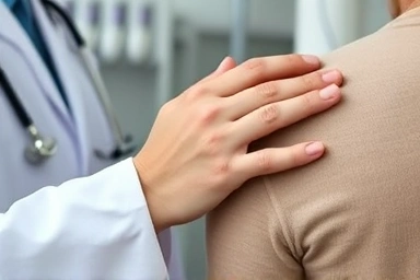 Doctor and patient interaction, symbolizing medical care and reassurance
