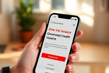 Smartphone showing health insurance refund claim