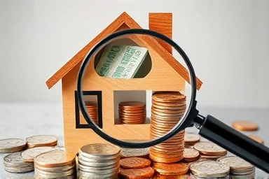 Symbolic image of house purchase and financial planning