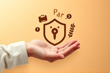 Symbolic financial security, pension, insurance, helping hand