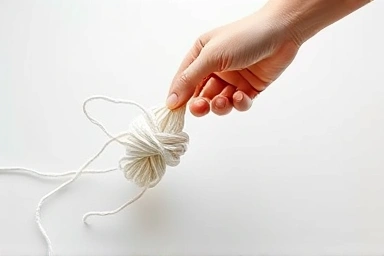 Tangled financial worries being smoothed into clarity.