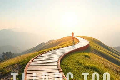 Long winding path to bright horizon symbolizing investment growth