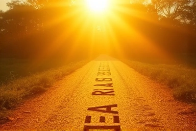 Symbolic representation of a secure retirement path avoiding tax burdens.