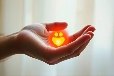 Caring hand holding pet paw, symbolizing protection.