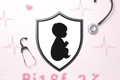 Baby shield, medical protection, silhouette, future health, safety.