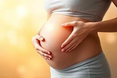 Pregnant woman, baby protection, future planning, serene glow