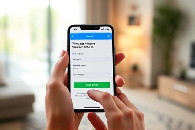 Hands setting up automatic pension payments for future security.