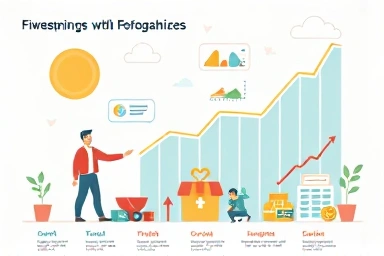 Financial growth infographic symbolizing retirement security and investment diversity.
