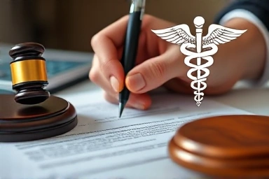 Signing a professional liability insurance policy.