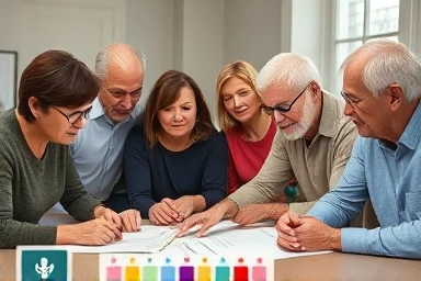 People discussing recurrent cancer insurance with a hopeful expression.