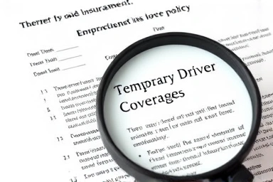 Insurance document detail for temporary driver coverage.