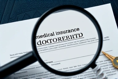 Insurance document and stomach polyp symbolism