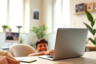 Person earning income with AI chatbot and laptop.