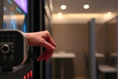 Hand inserting coins into coin karaoke machine