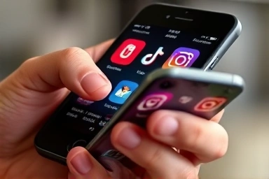 Smartphone displaying social media and affiliate links