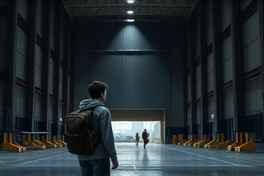 Person starting a demanding job at a large warehouse.