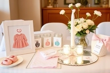 Korean first birthday photo table details, baby's first birthday decor