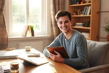 Person successfully creating digital art in a home office.