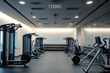 Modern gym interior symbolizing business success and financial growth.