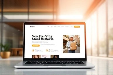 Professional website design on laptop, symbolizing business growth.