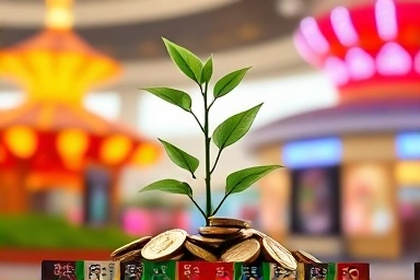 Symbolic image of earning potential and benefits for theme park jobs.