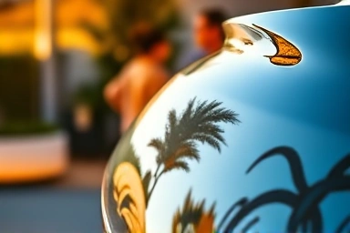 Pristine car exterior, effortless vehicle care, residential setting