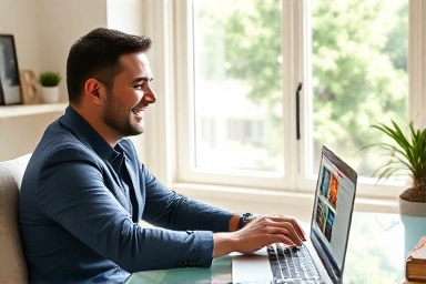 Person earning money online from a digital course.