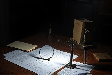 Magnifying glass over legal documents, revealing a hidden gem.