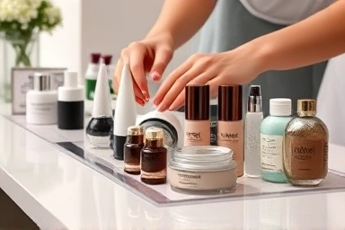 Essential skincare tools and products for a professional beauty clinic.