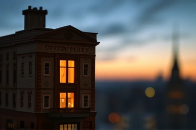 Miniature building model symbolizing real estate investment opportunity.