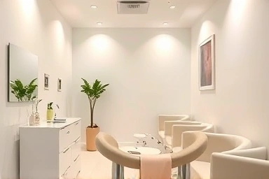Calm and professional interior of a modern waxing studio.