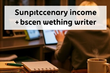 Home office setup for creative writing and supplementary income.