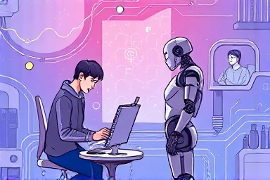 AI and human artist collaborating on webtoon background