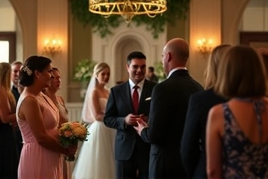 Professional wedding officiant leading a heartfelt ceremony.