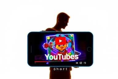 Creative YouTube Shorts video with human creator silhouette