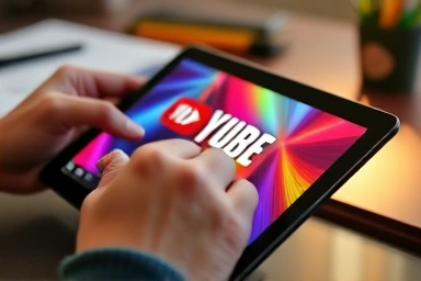 Professional designer creating a high-quality YouTube thumbnail