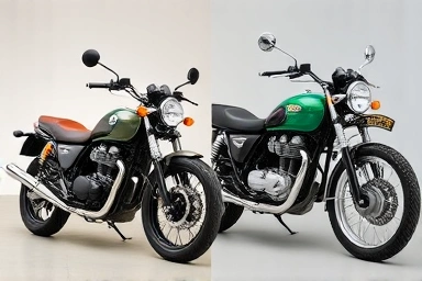 Kawasaki W800 vs Triumph Bonneville T100 comparison.