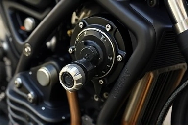 Motorcycle engine mechanics, intricate detail, ethereal light