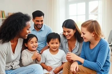 Happy families benefiting from financial support and planning.