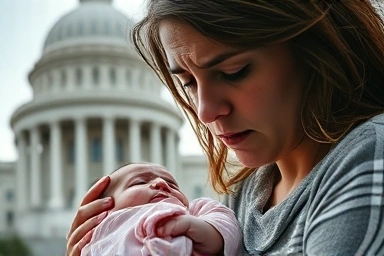 Mother and baby concerned about delayed payment