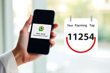 Smartphone notification and calendar symbolizing payment delay
