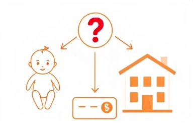 Childcare benefit infographic, financial flow, parental support calculation