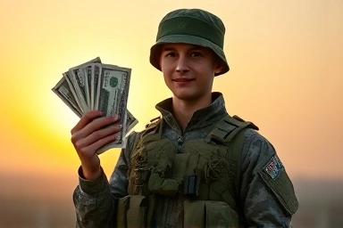 Soldier achieving financial goal with savings