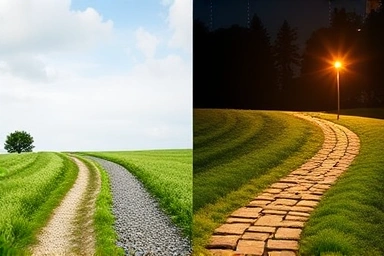 Comparing financial savings paths: standard vs. enhanced.