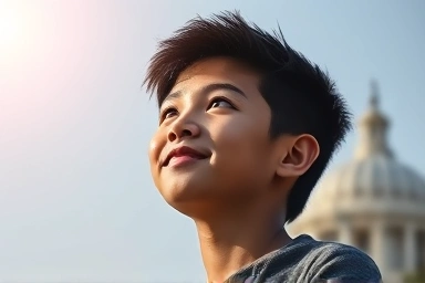 Young person with future financial security and government support.