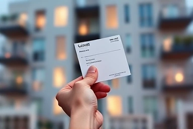 Hand receiving financial aid voucher for housing improvement.