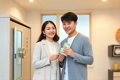 Couple receiving rental deposit refund support money