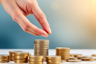 Symbolic image of financial support lifting coins, representing aid